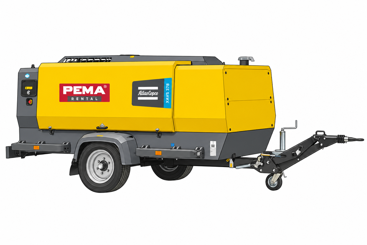 Atlas Copco XAVS 378 – typický model k pronájmu