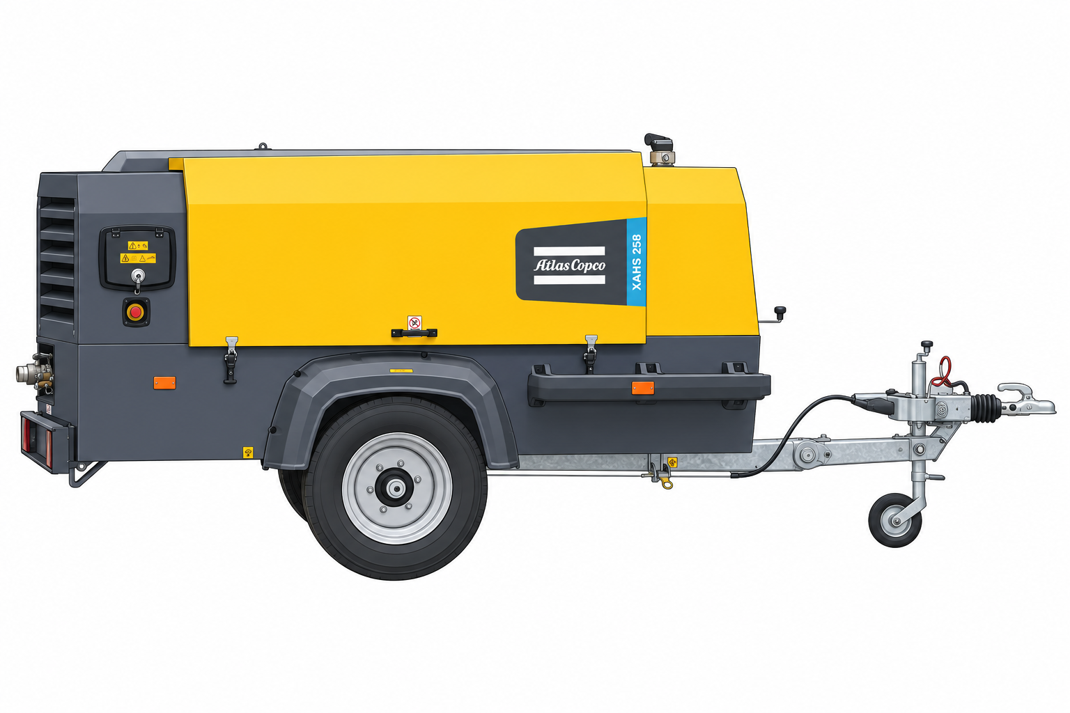 Atlas Copco XAHS 258 – typický model k pronájmu