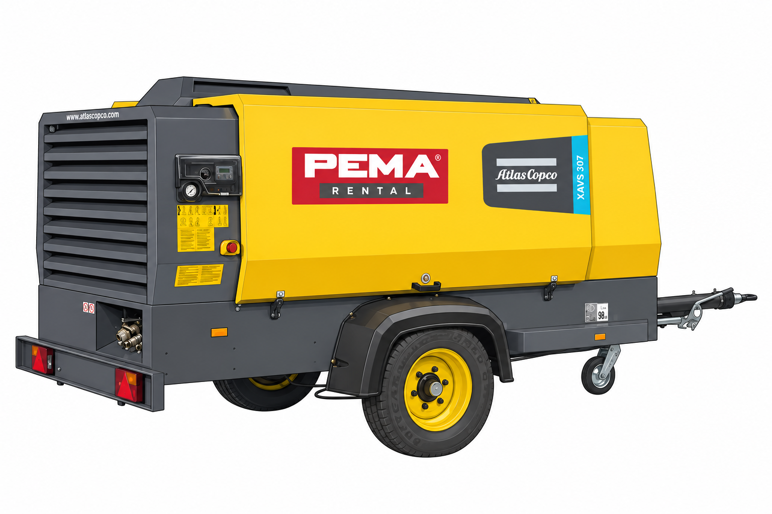 Atlas Copco XAVS 307 – typický model k pronájmu